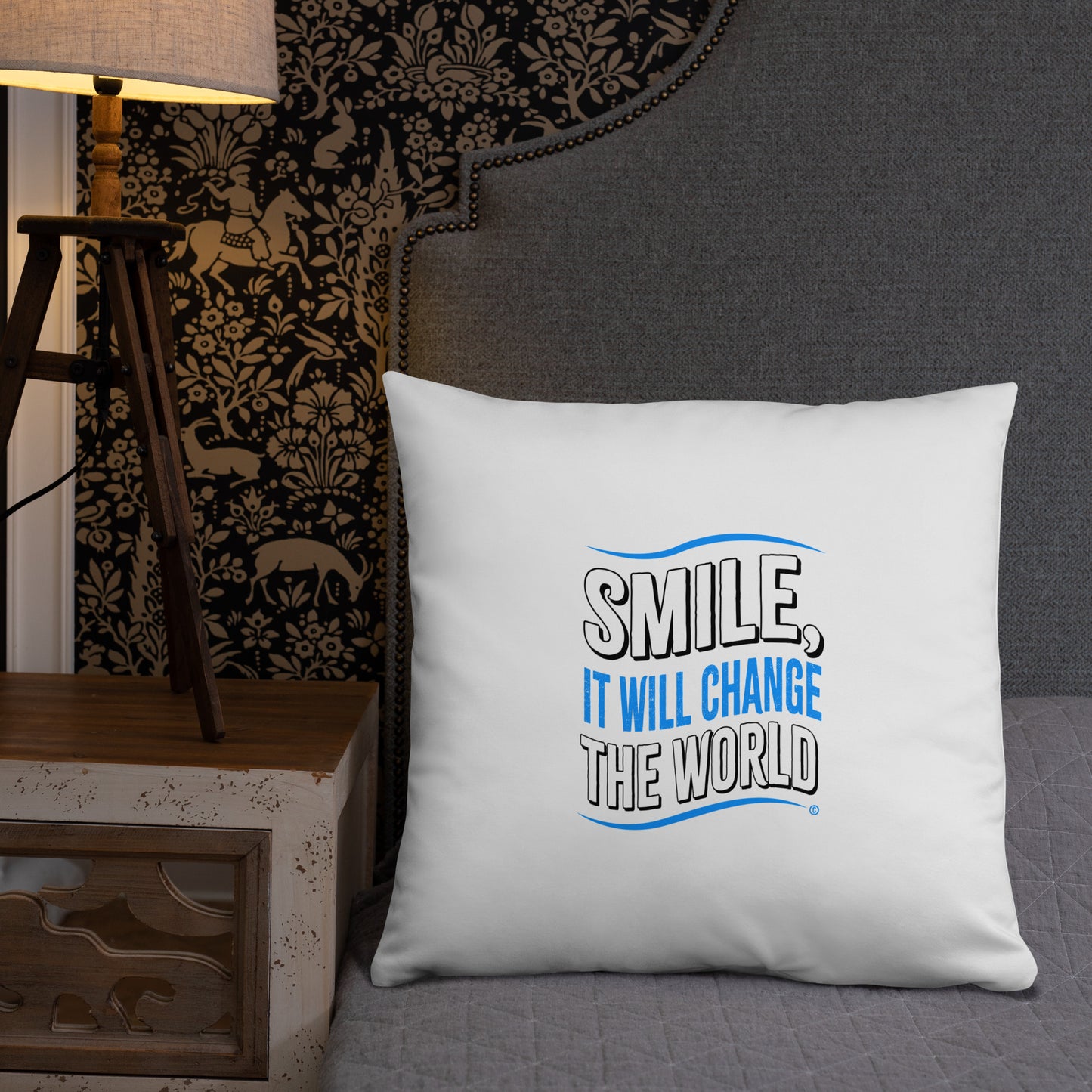Smile, It will Change the World Basic Pillows