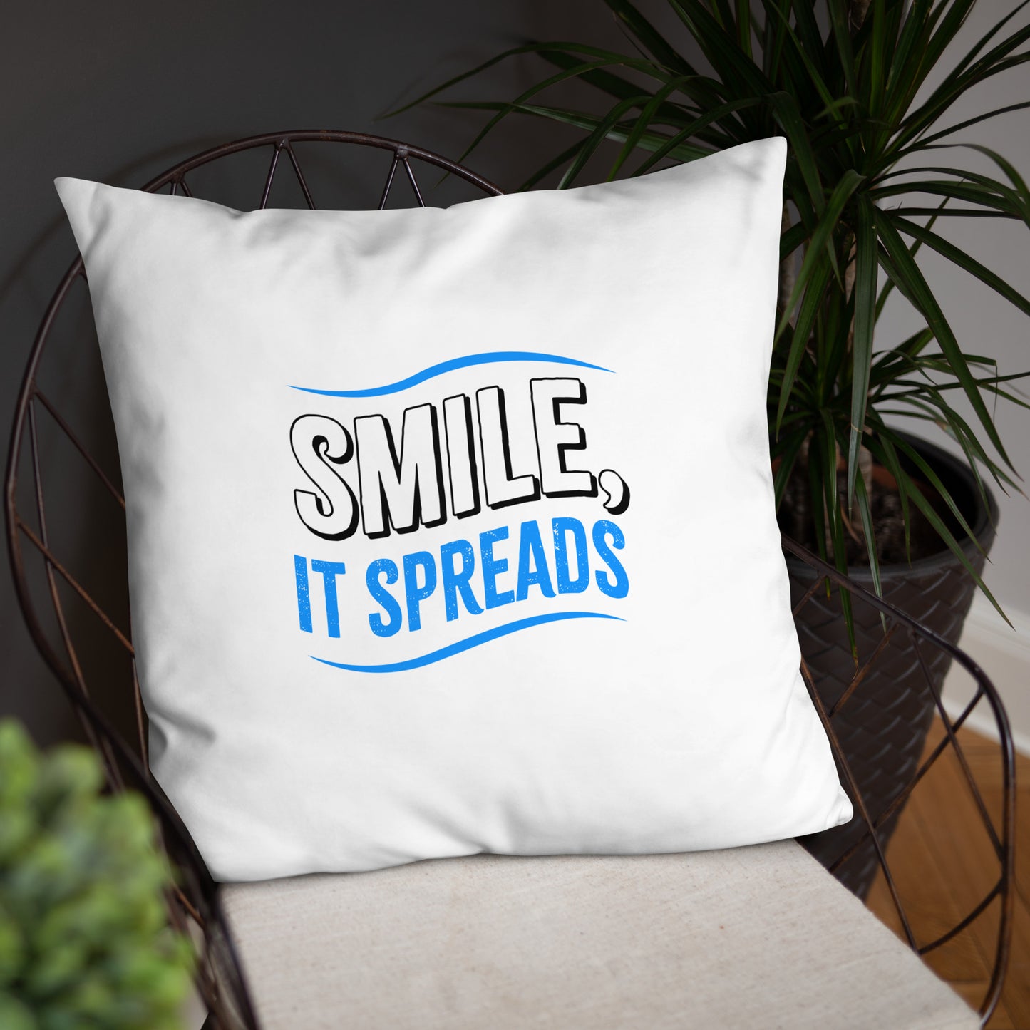 Smile, It Spreads Basic Pillows