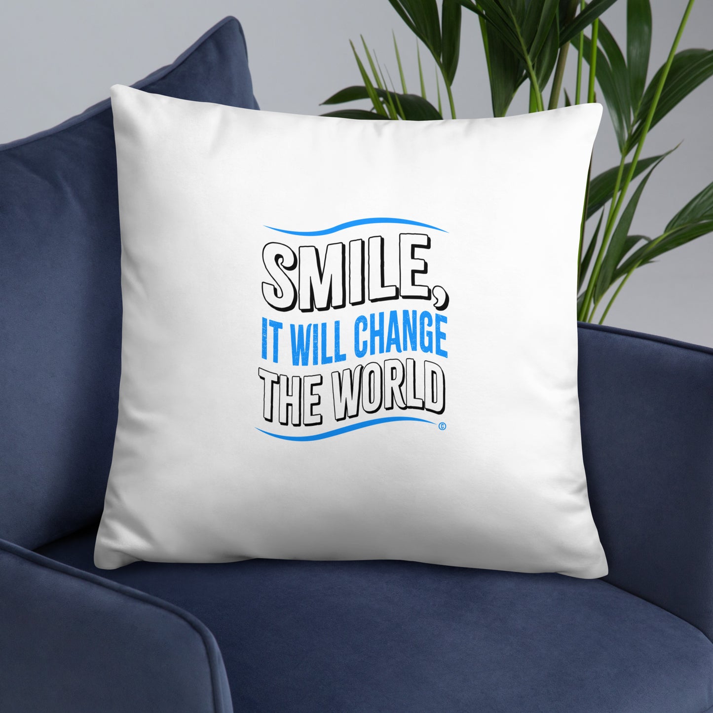 Smile, It will Change the World Basic Pillows