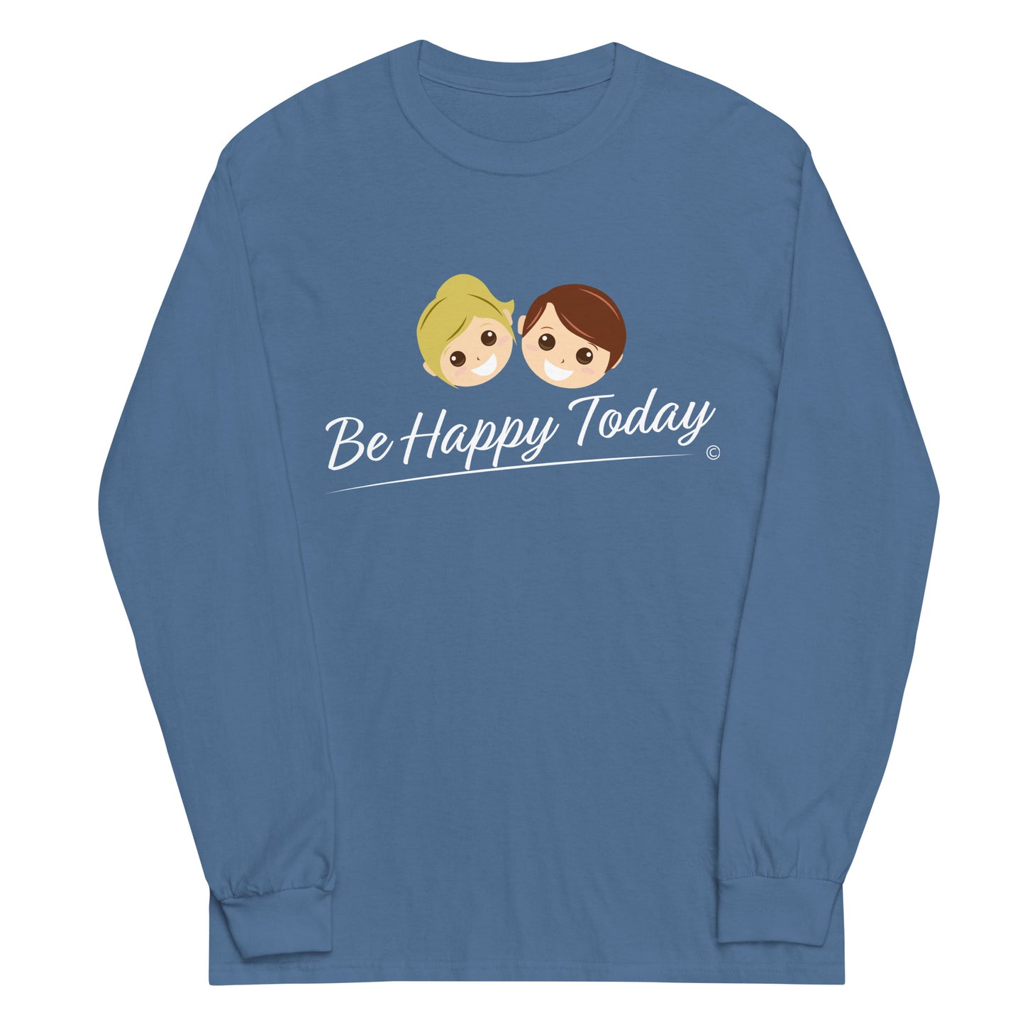Soft and breathable long-sleeve tees for summer-Indigo Blue