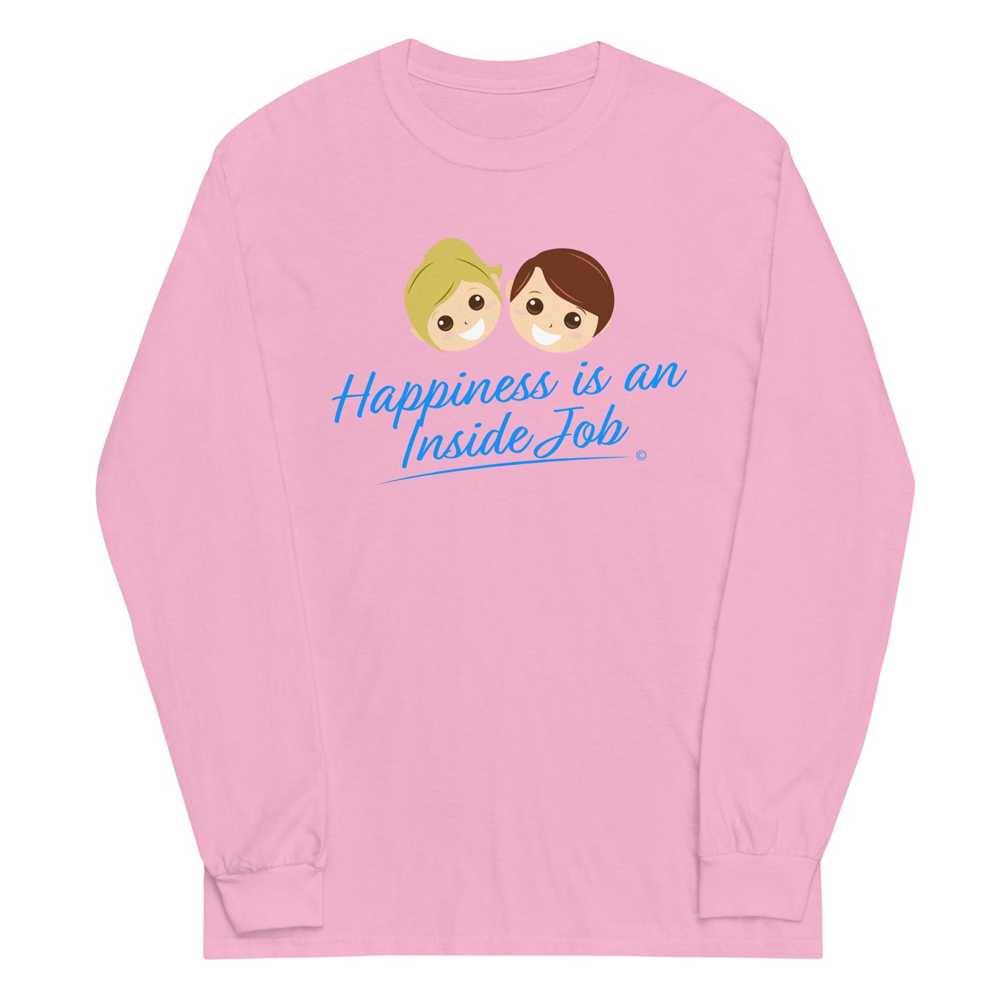 Trendy unisex long sleeve shirts -Light Pink