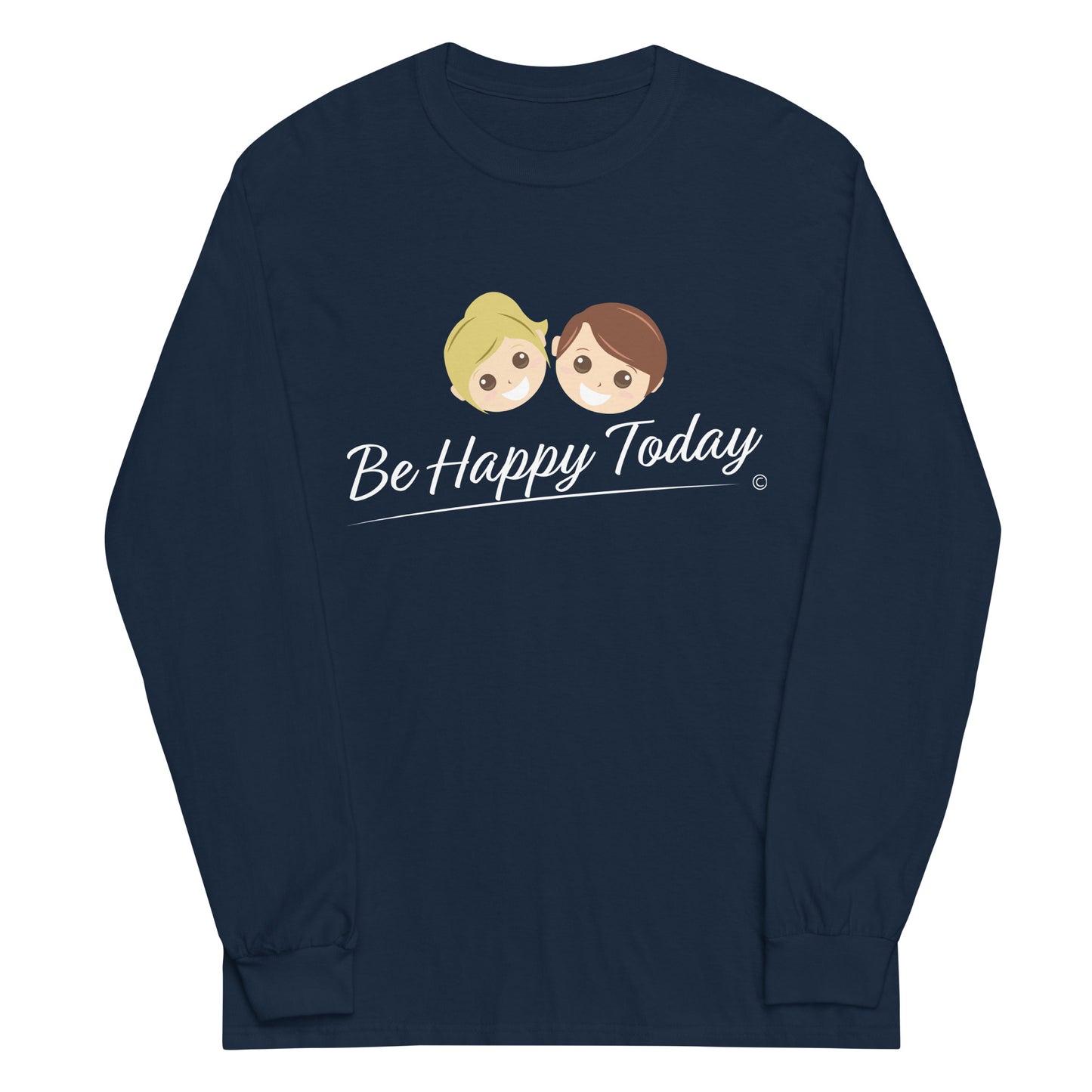 Soft and breathable long-sleeve tees for summer-- Navy
