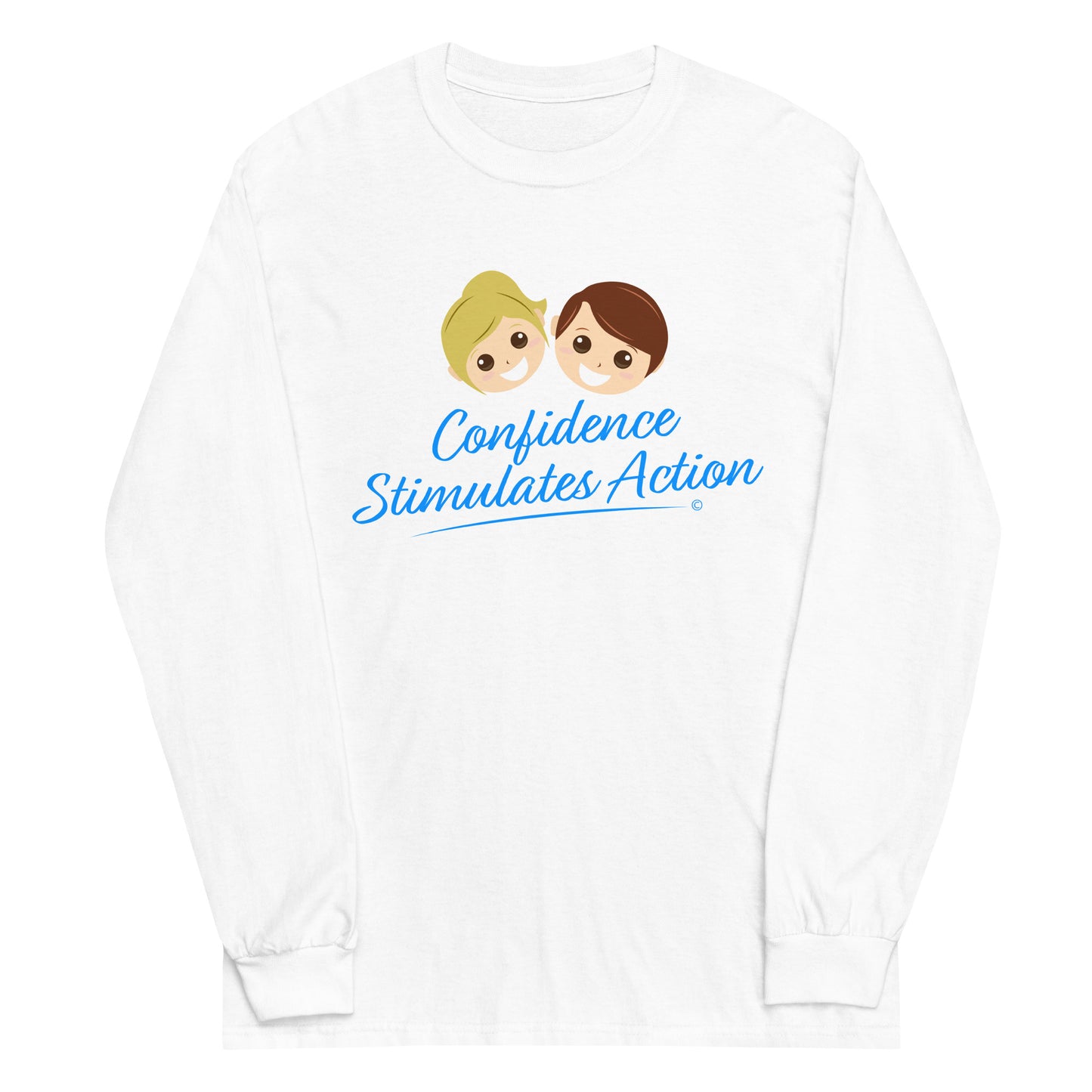 Stylish unisex long sleeve shirts-white
