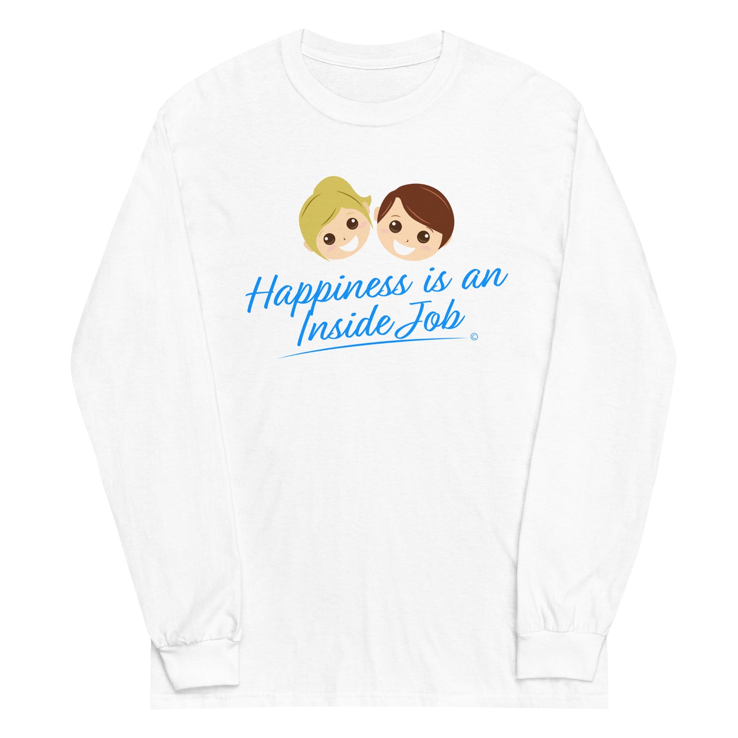 Trendy unisex long sleeve shirts -White