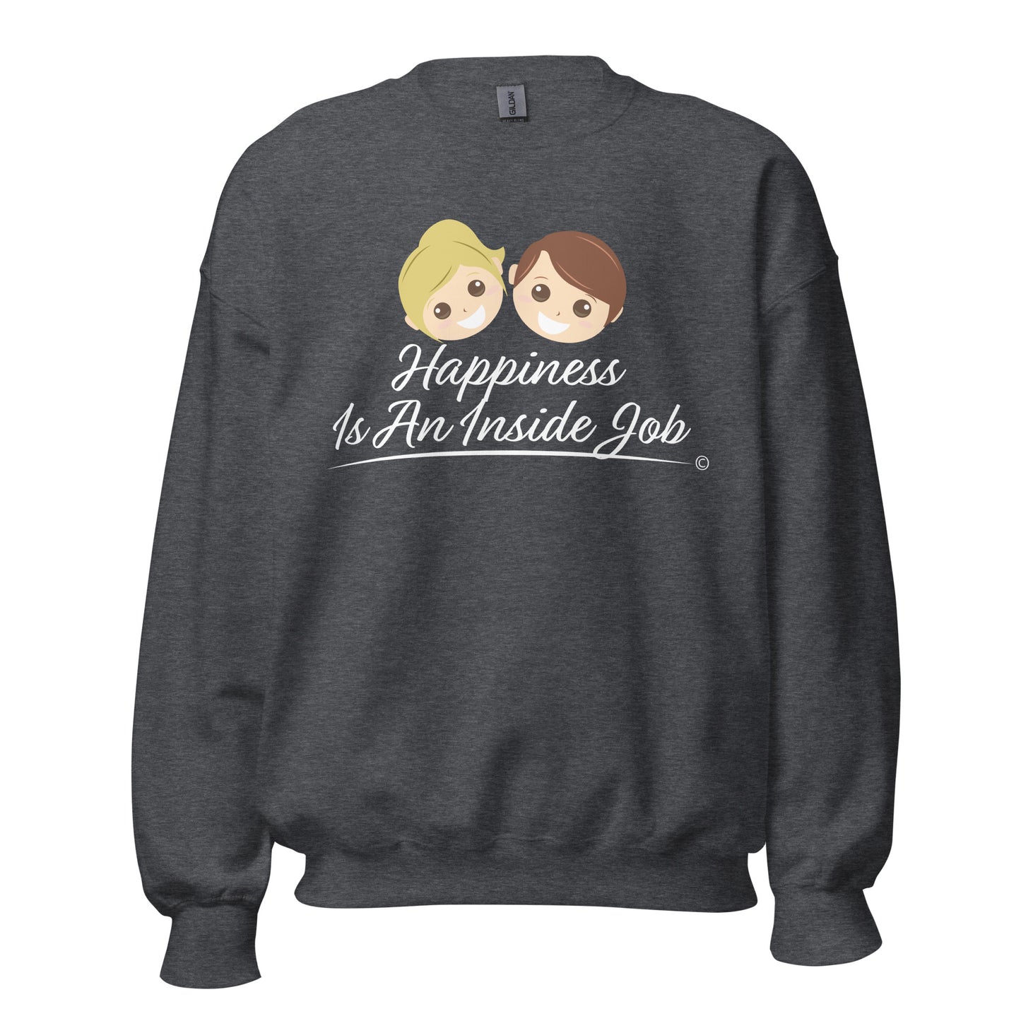 Unisex sweatshirts with unique prints -Dark Heather