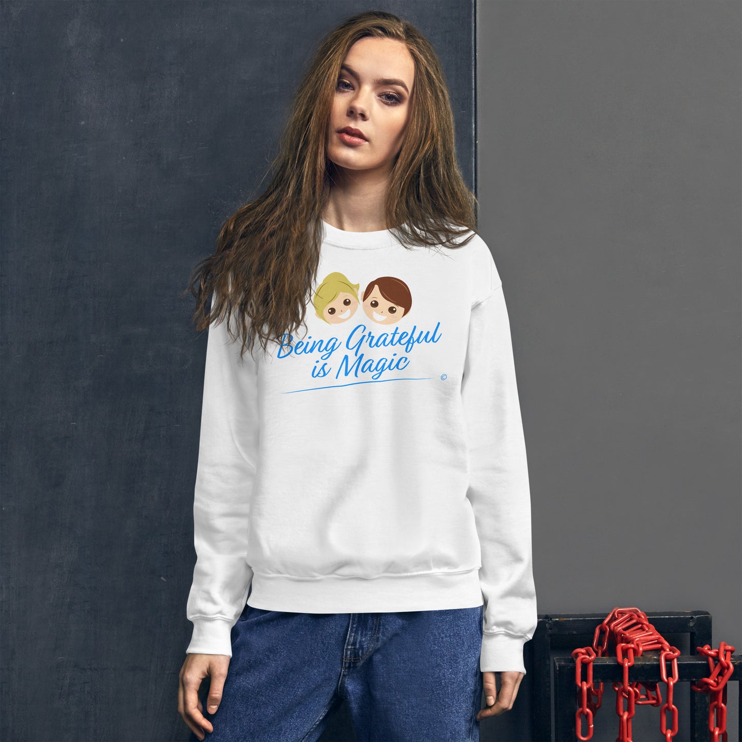 Unisex sweatshirts with color options-front view