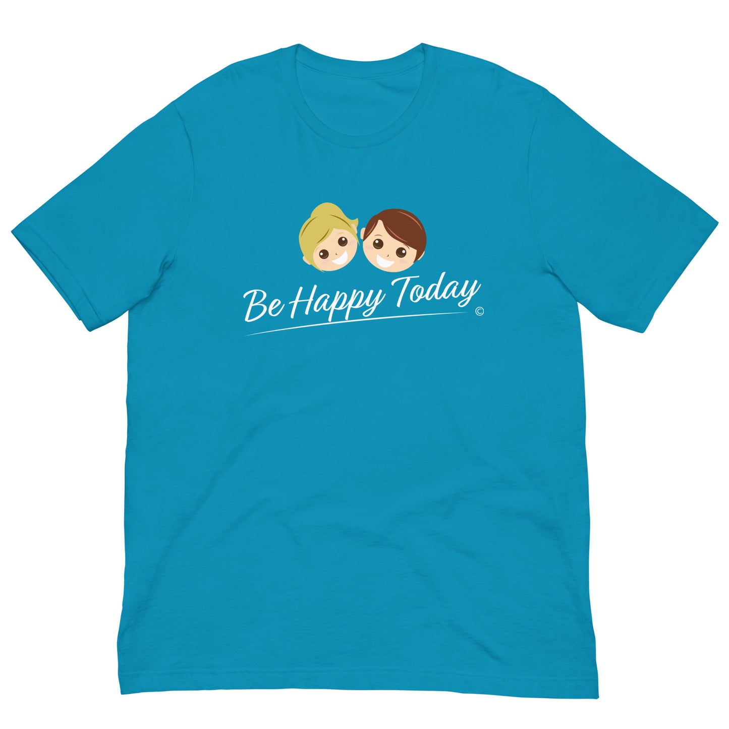 Trendy unisex short-sleeve for mean and women- Aqua Blue