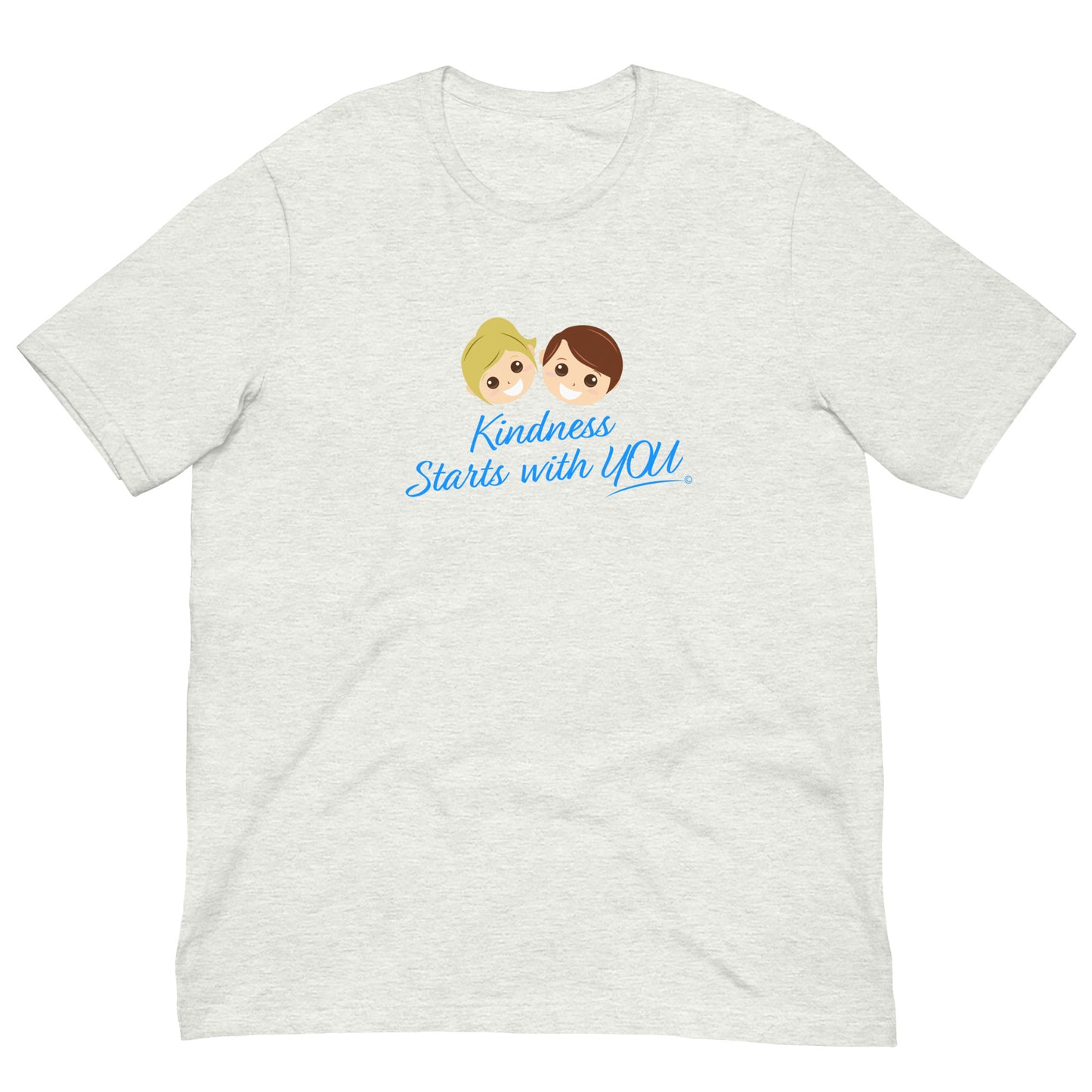 A versatile ash unisex t-shirt with the inspiring quote 'Kindness Starts with You' in bold lettering.