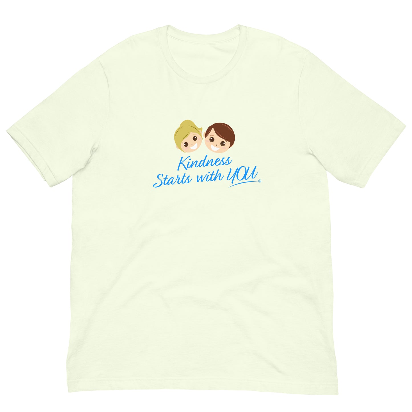 A versatile citron unisex t-shirt with the inspiring quote 'Kindness Starts with You' in bold lettering.