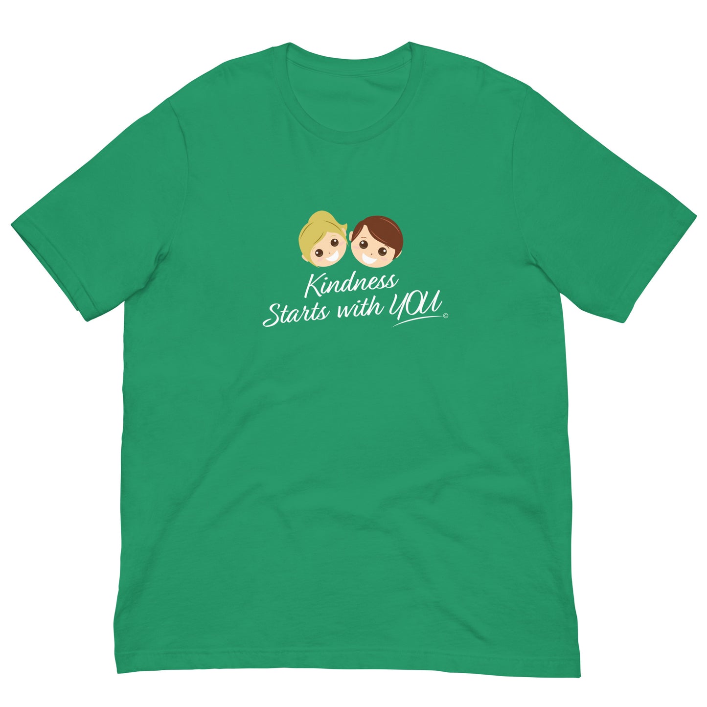A versatile kelly green unisex t-shirt with the inspiring quote 'Kindness Starts with You' in bold lettering.