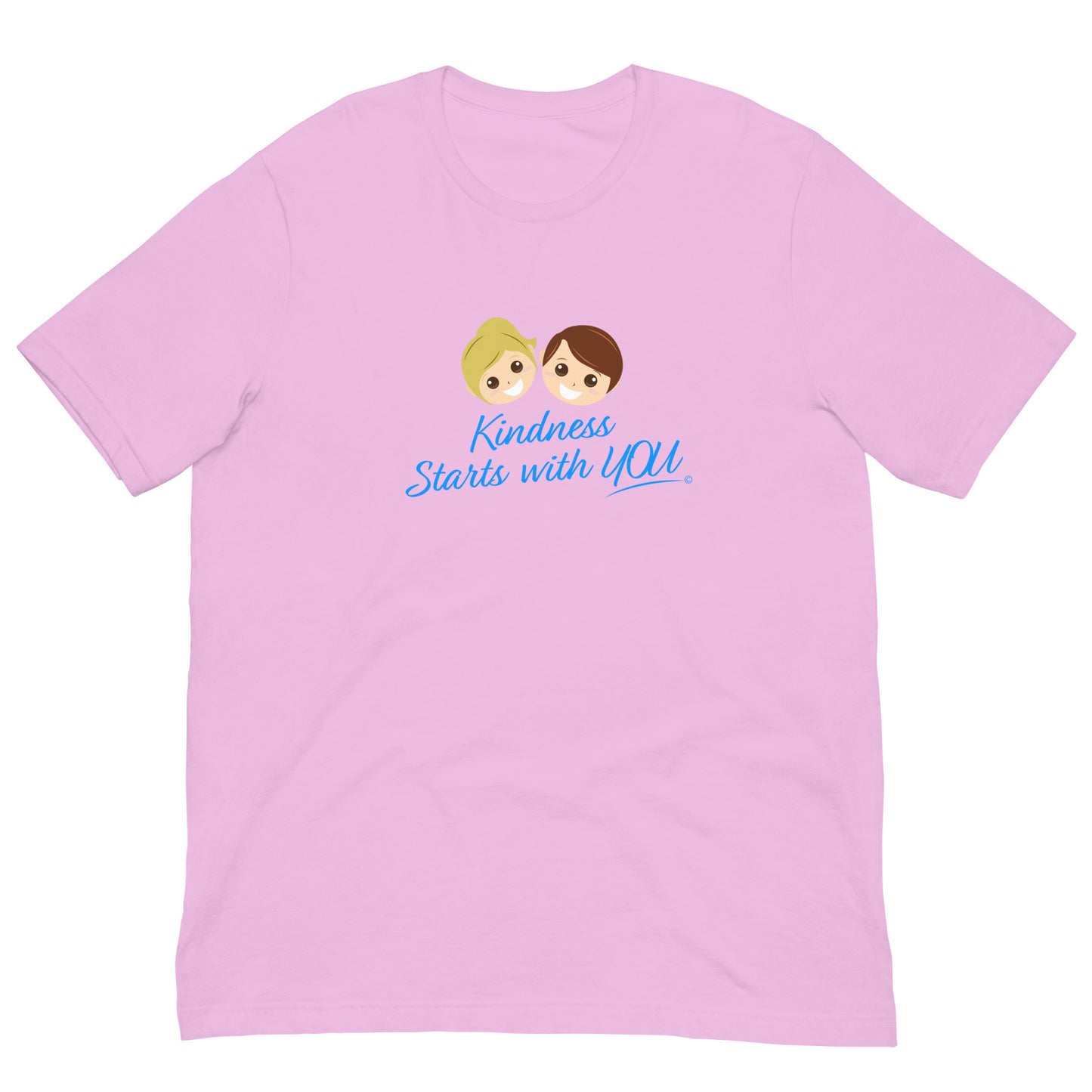 A versatile lilac unisex t-shirt with the inspiring quote 'Kindness Starts with You' in bold lettering.