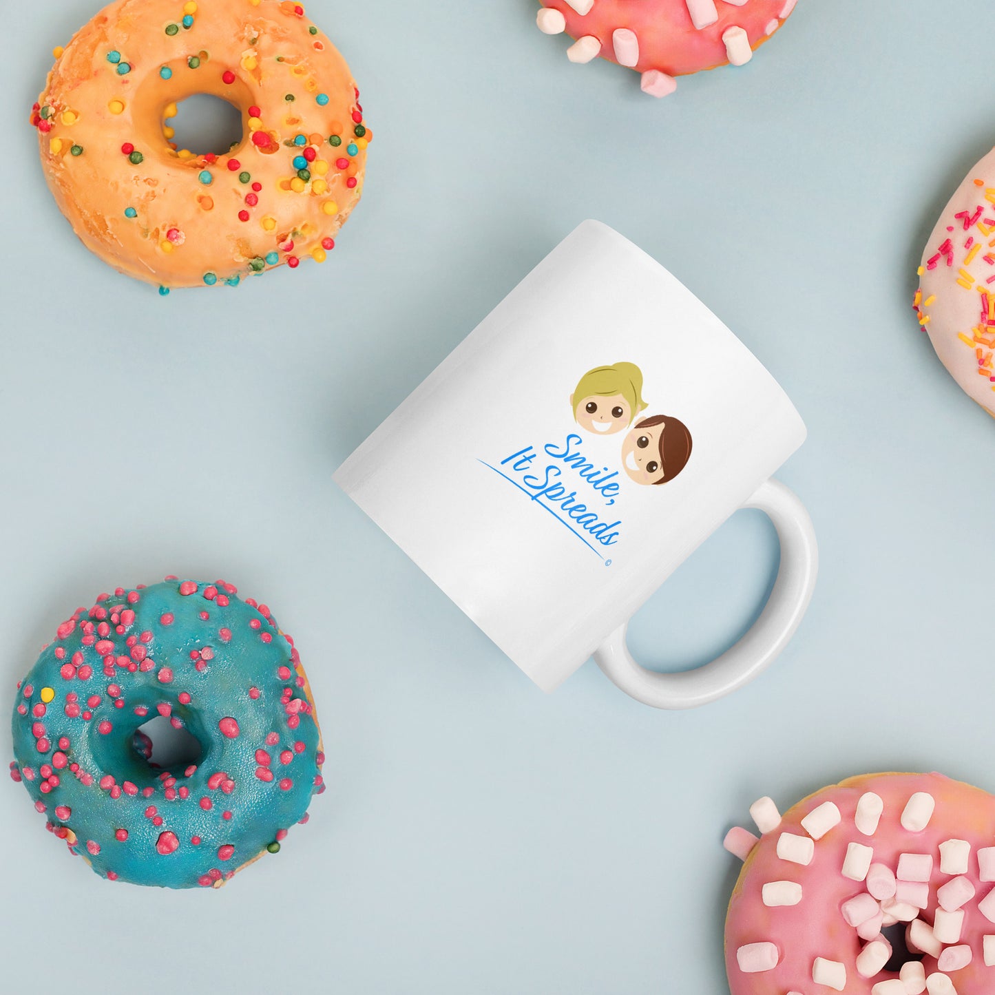Smile. It Spreads White Glossy Mugs