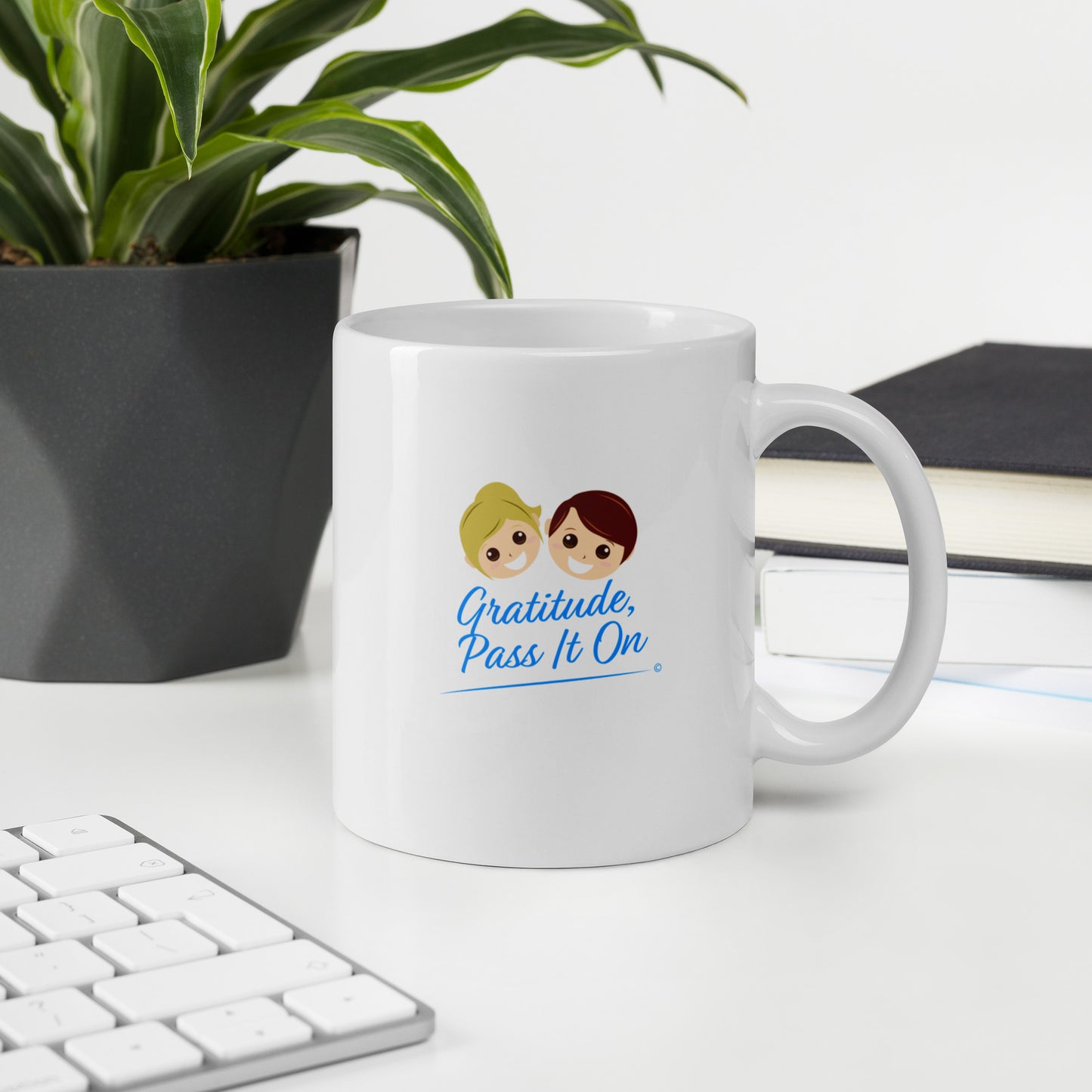 Gratitude, Pass It On White Glossy Mugs