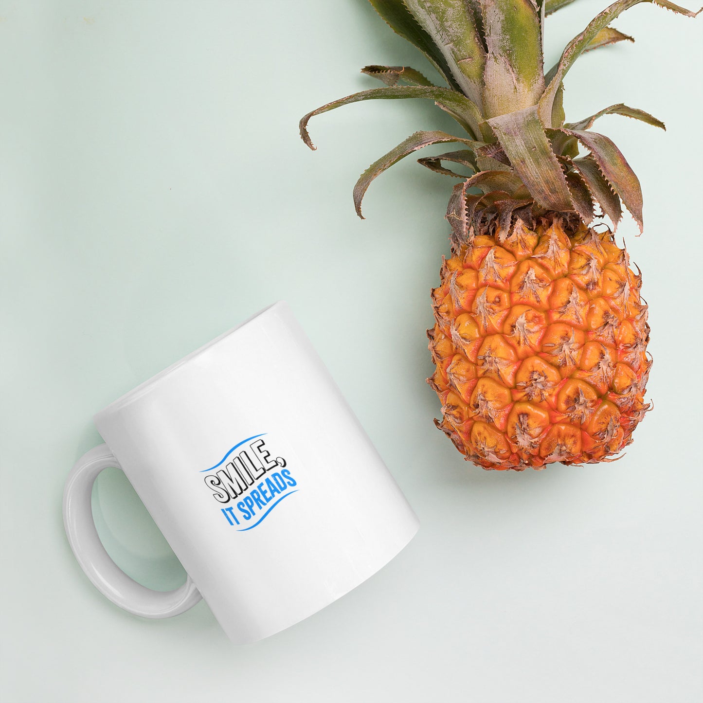 Smile, It Spreads White Glossy Mugs