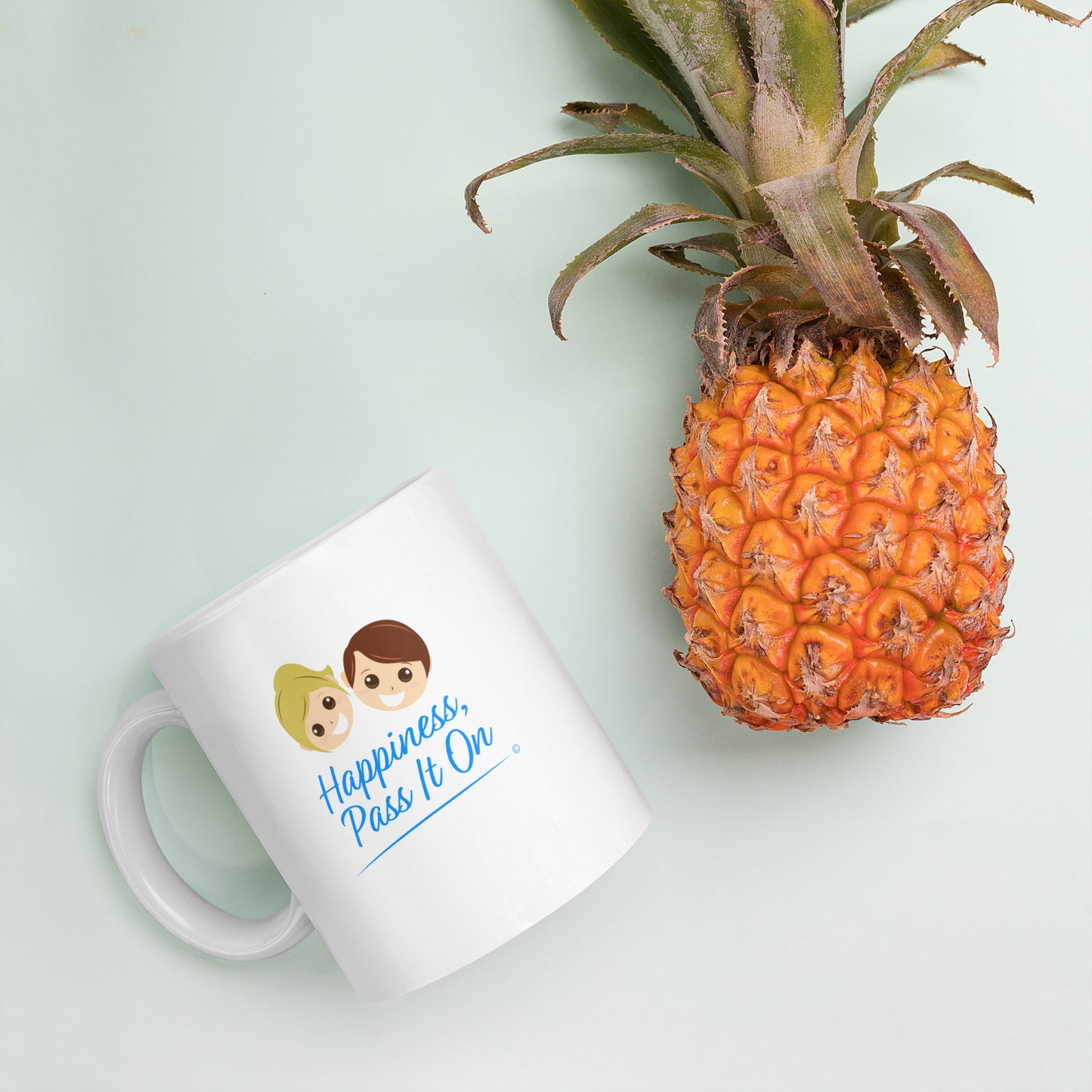 Happiness, Pass It On White Glossy Mugs