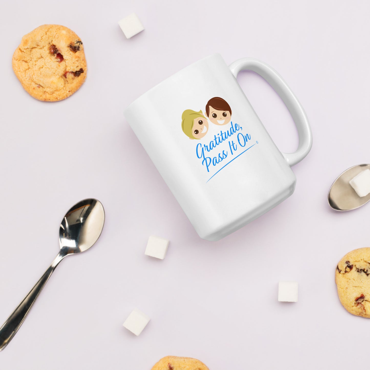 Gratitude, Pass It On White Glossy Mugs