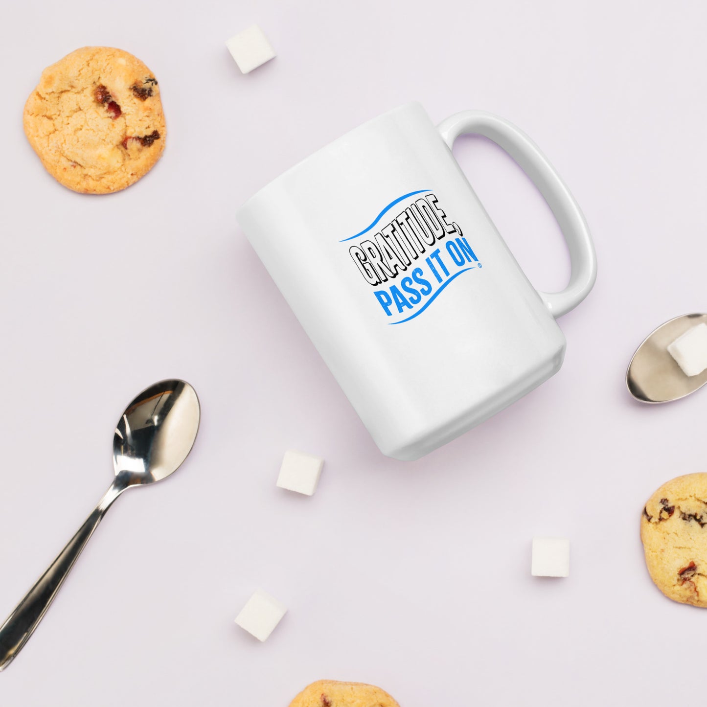 Gratitude, Pass it On White Glossy Mugs