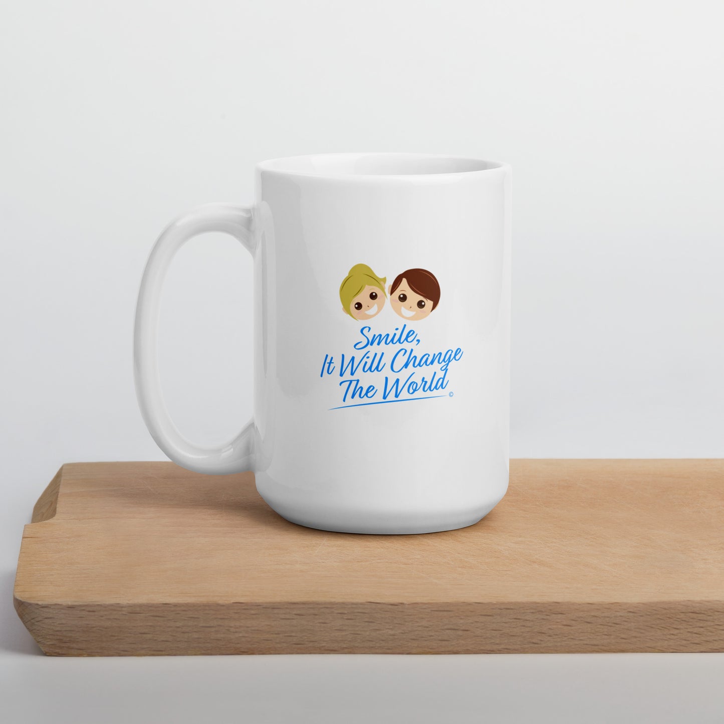 Smile, It Will Change The World White Glossy Mugs