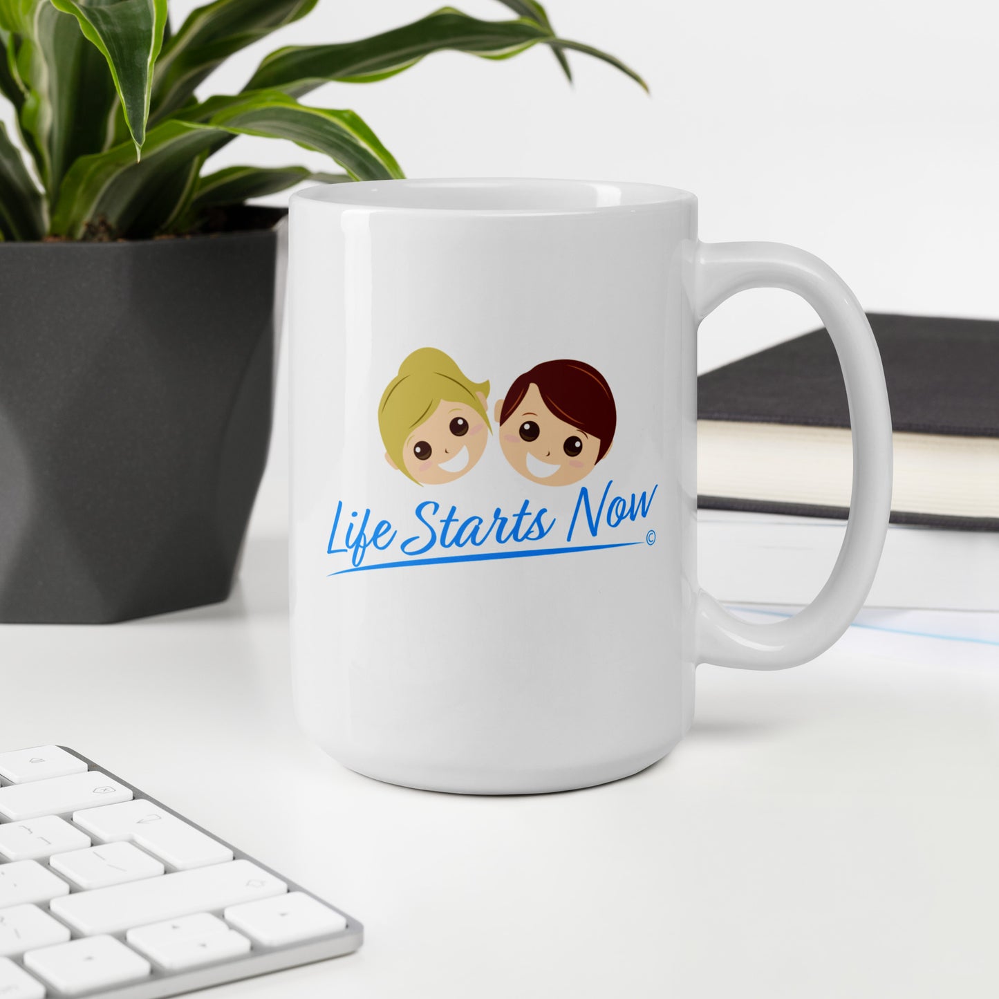 Glossy white latte mug -15-oz