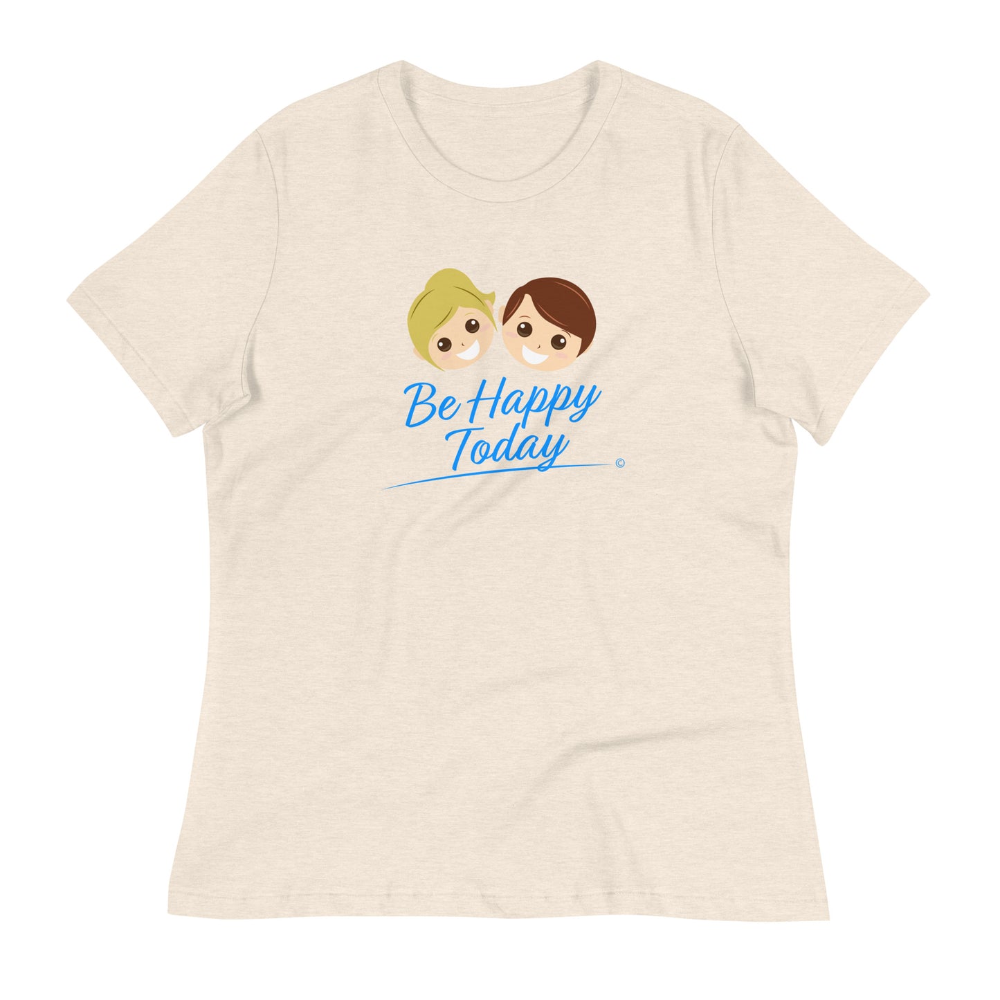 Relaxed fit crewneck women's shirt-heather prism natural
