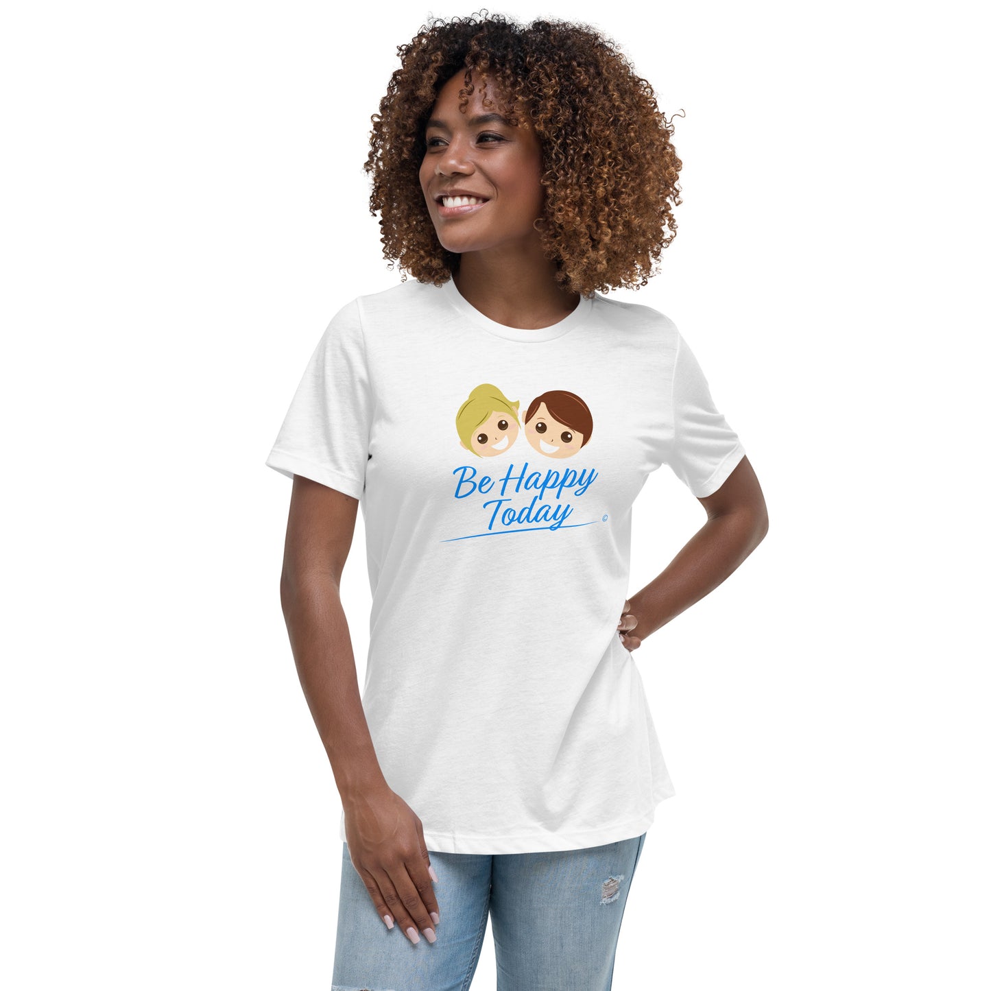 Relaxed fit crewneck women's shirt-front view