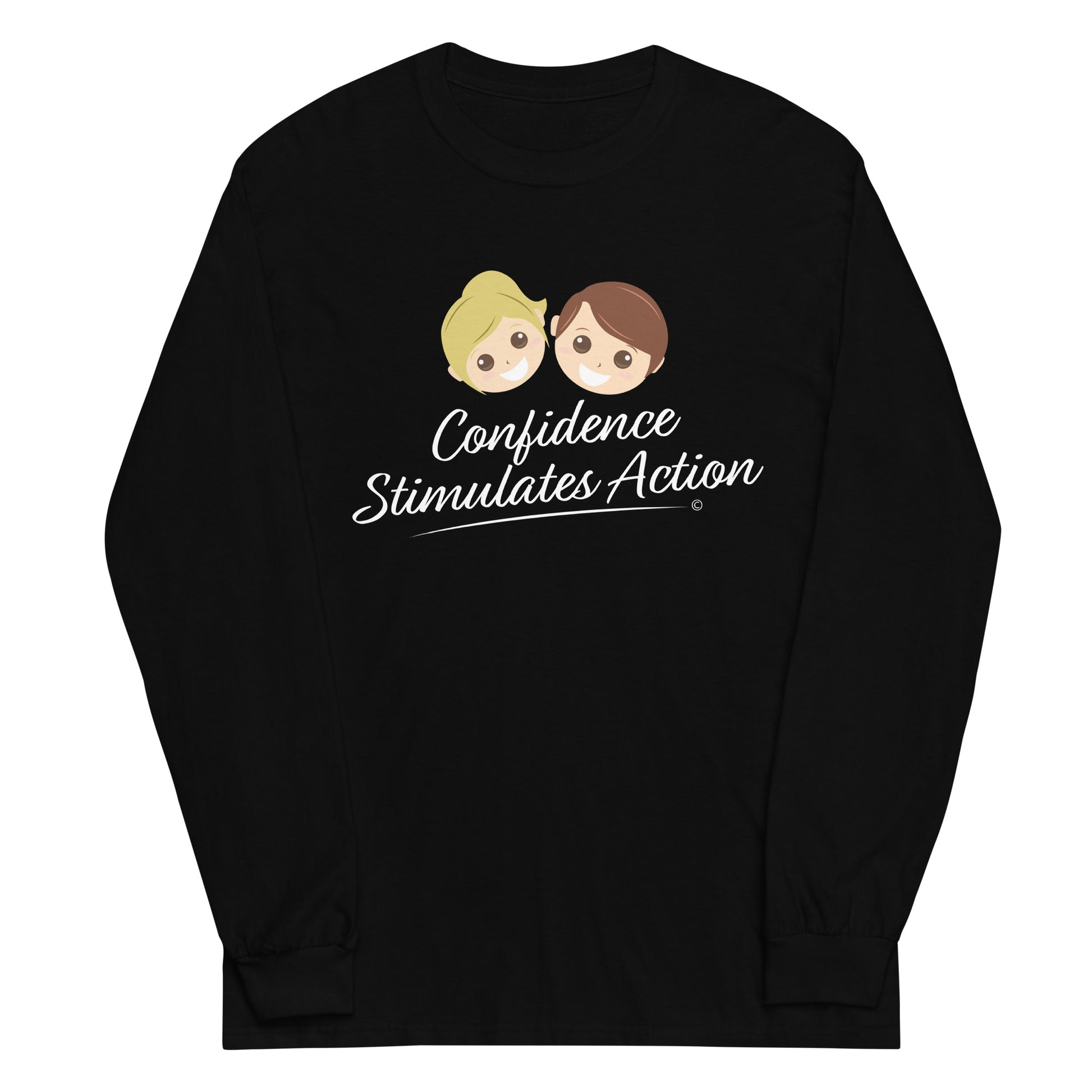 Fashionable long-sleeve tees for adults- Black