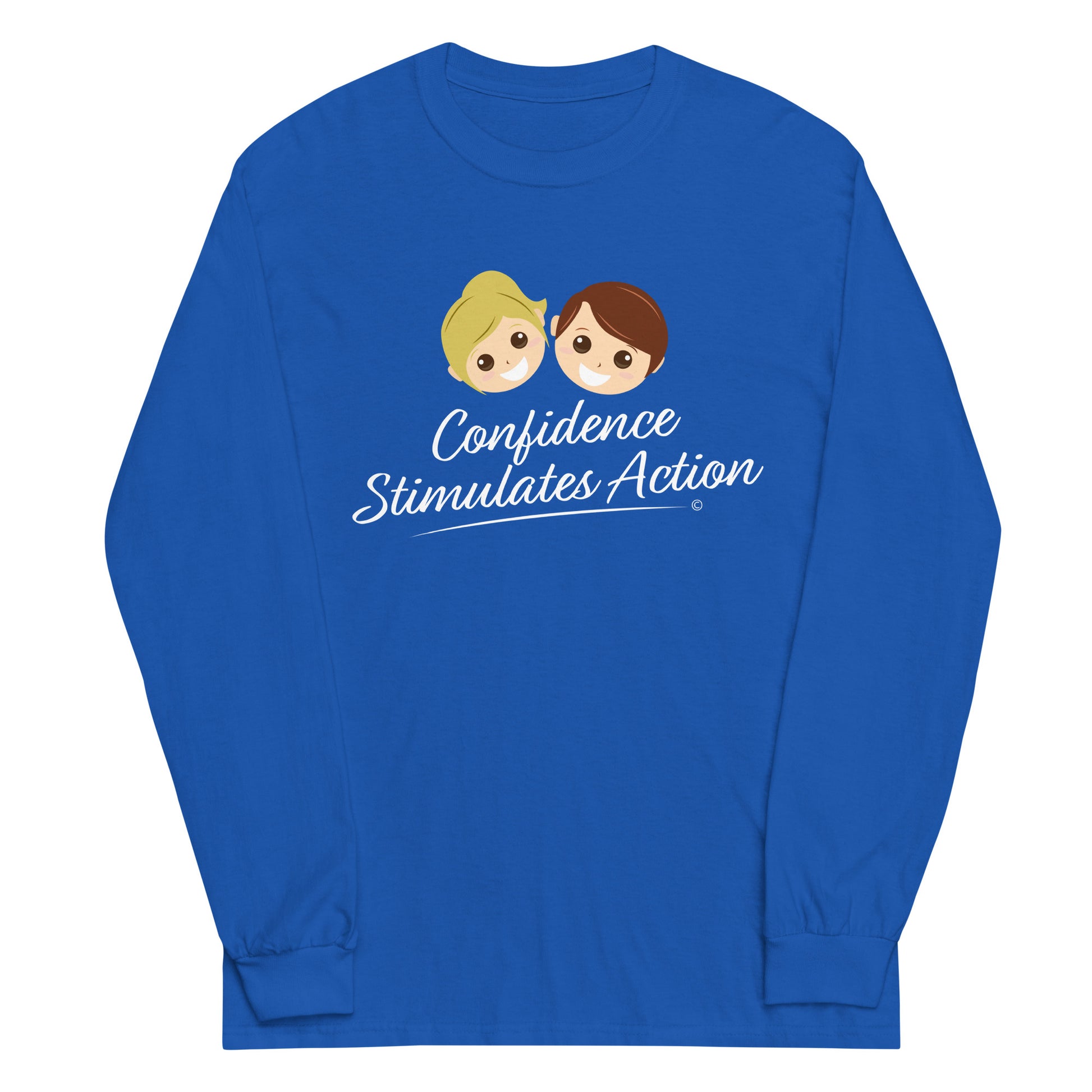 Fashionable long-sleeve tees for adults-Royal Blue
