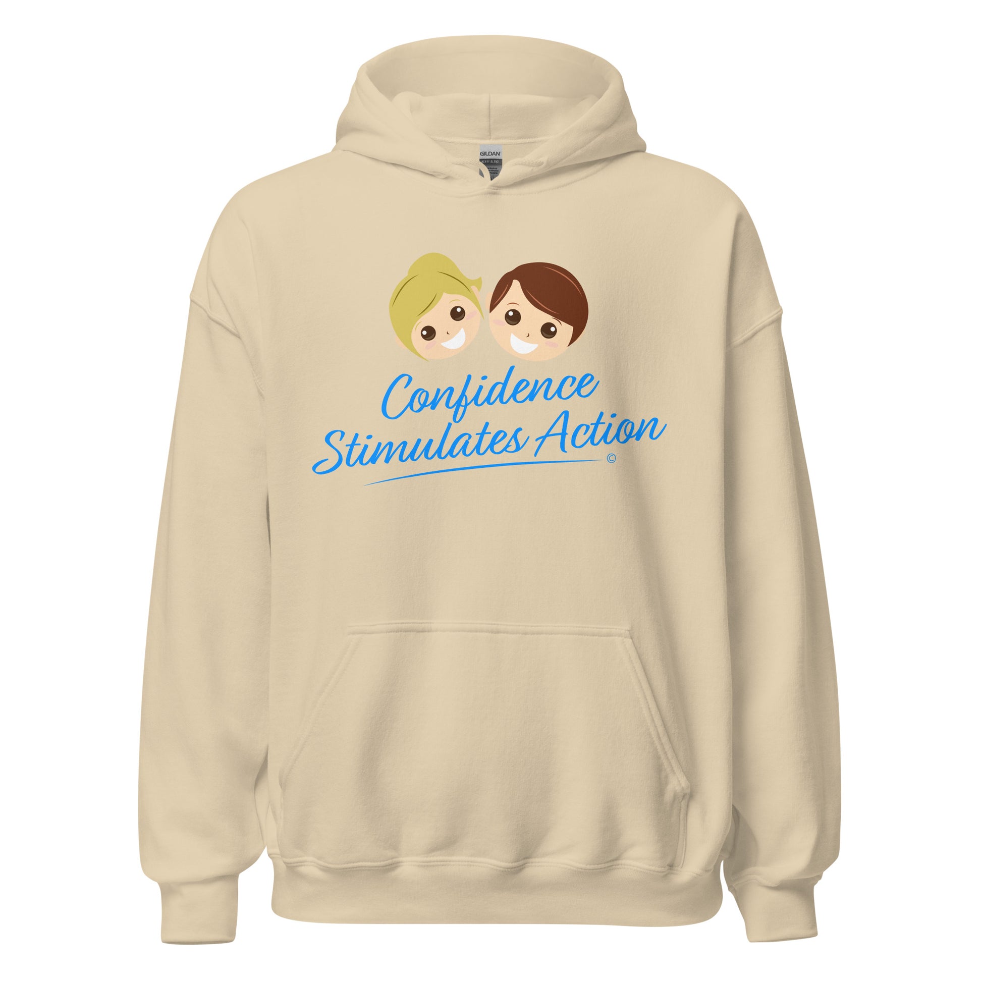Hooded apparel with designs-sand