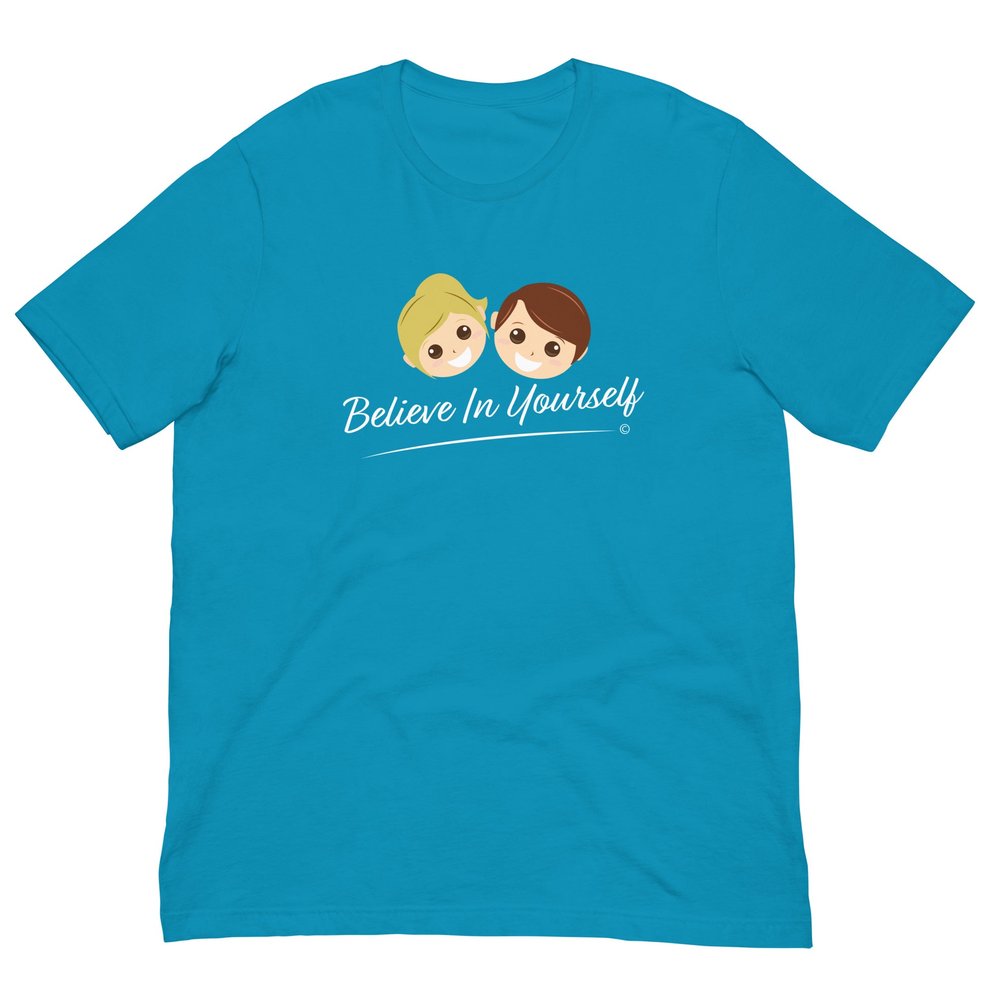 Soft and breathable cotton tees-Aqua Blue