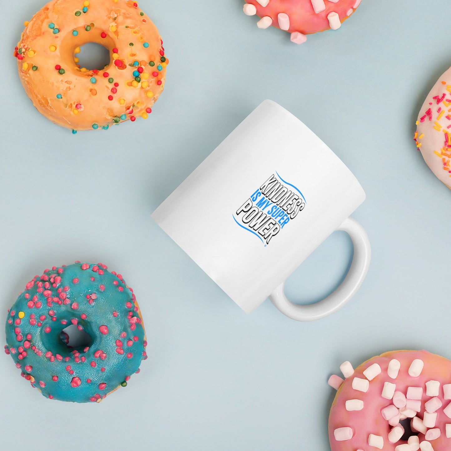 Kindness is my Superpower White Glossy Mugs
