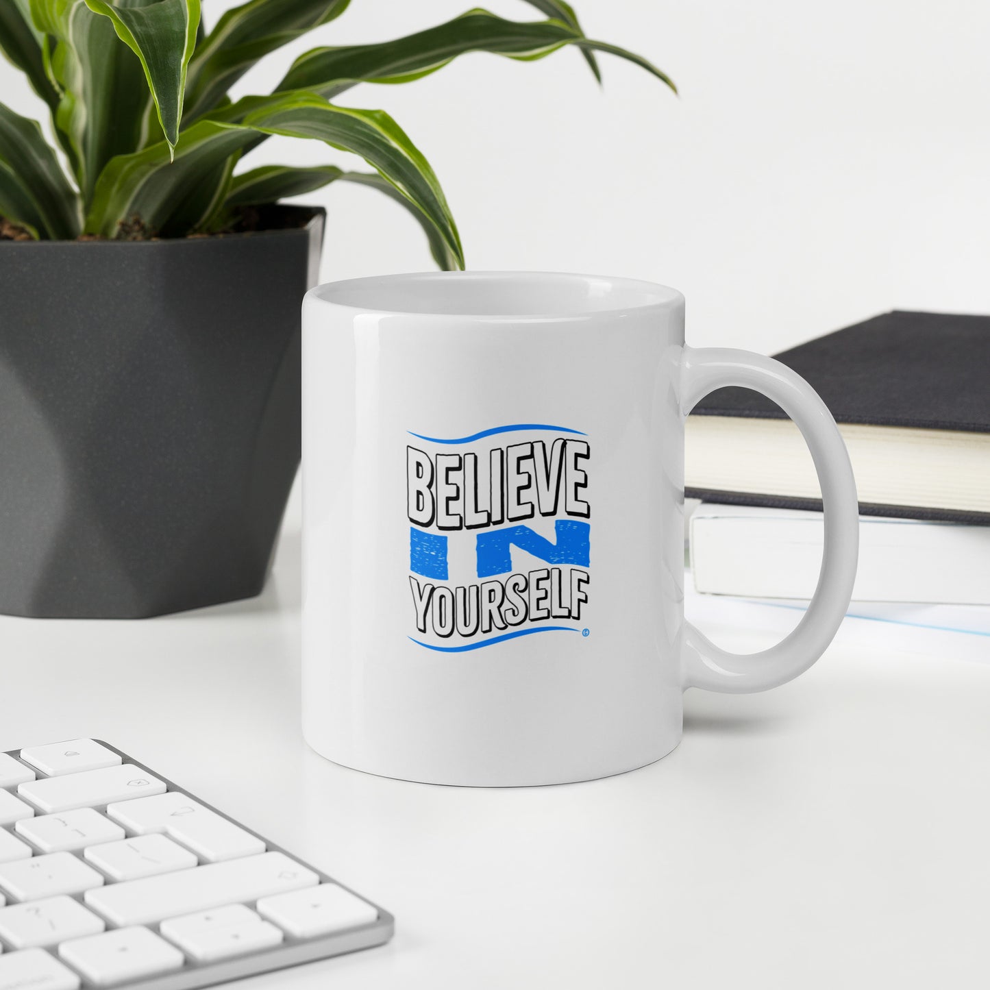 Believe in Yourself White Glossy Mugs