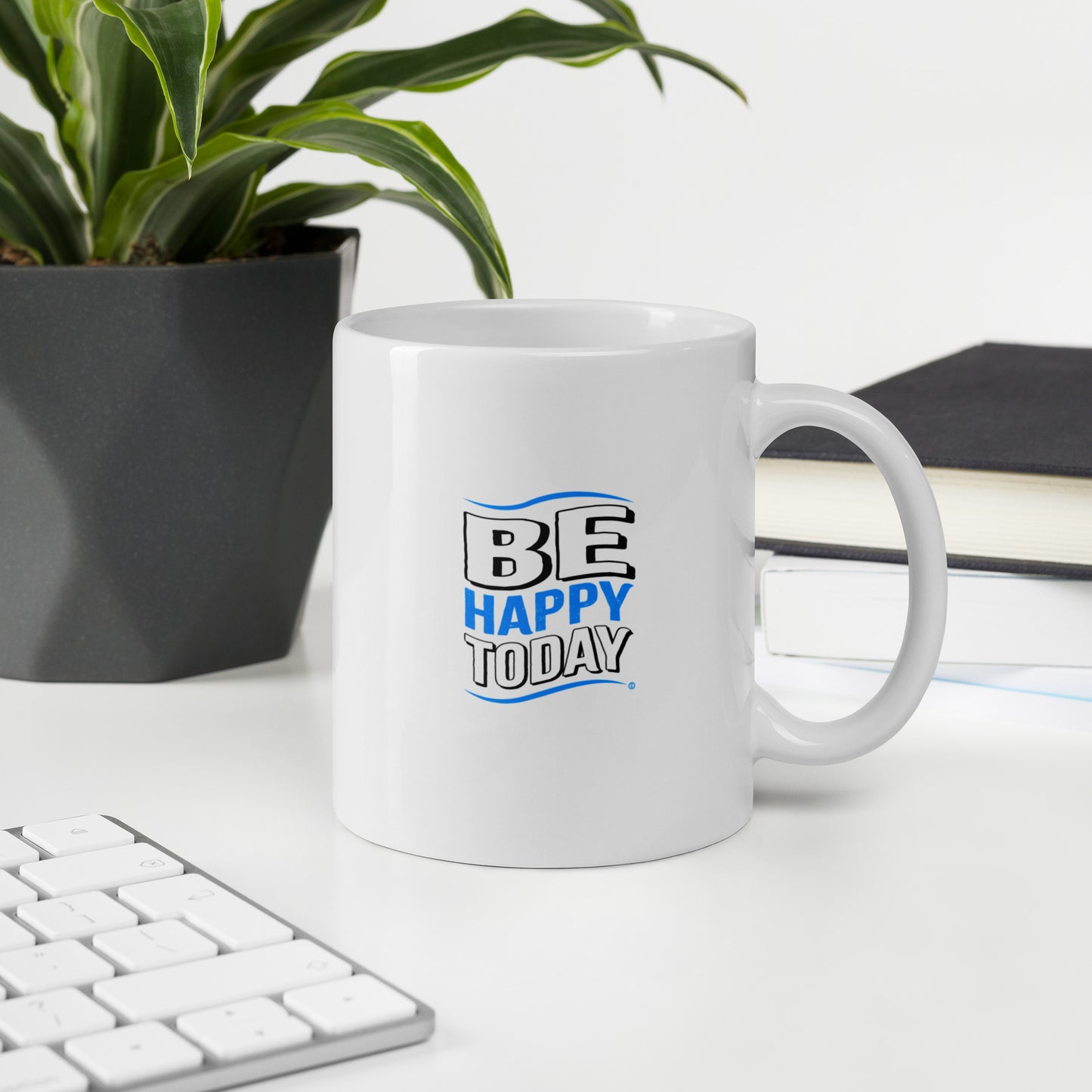 Be Happy Today White Glossy Mugs