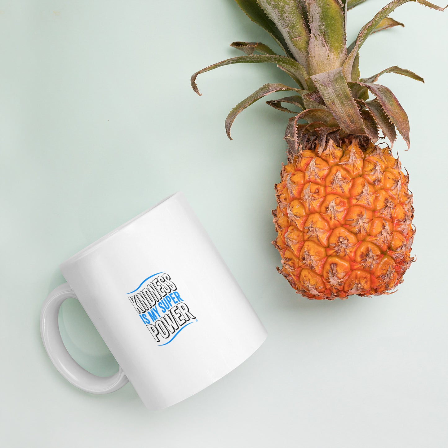 Kindness is my Superpower White Glossy Mugs
