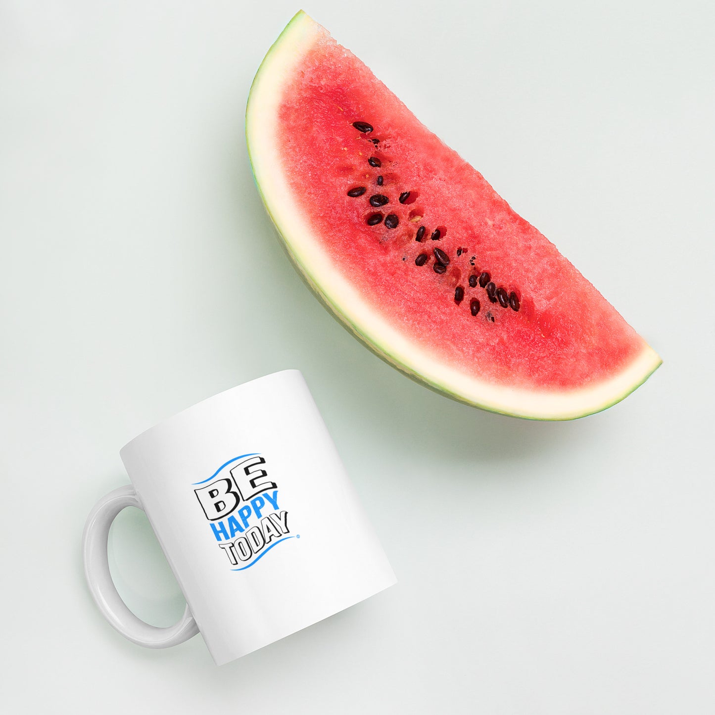 Be Happy Today White Glossy Mugs