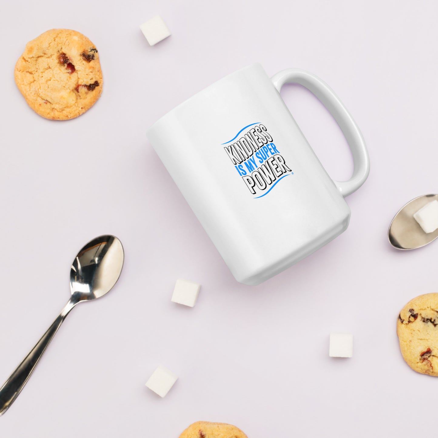 Kindness is my Superpower White Glossy Mugs