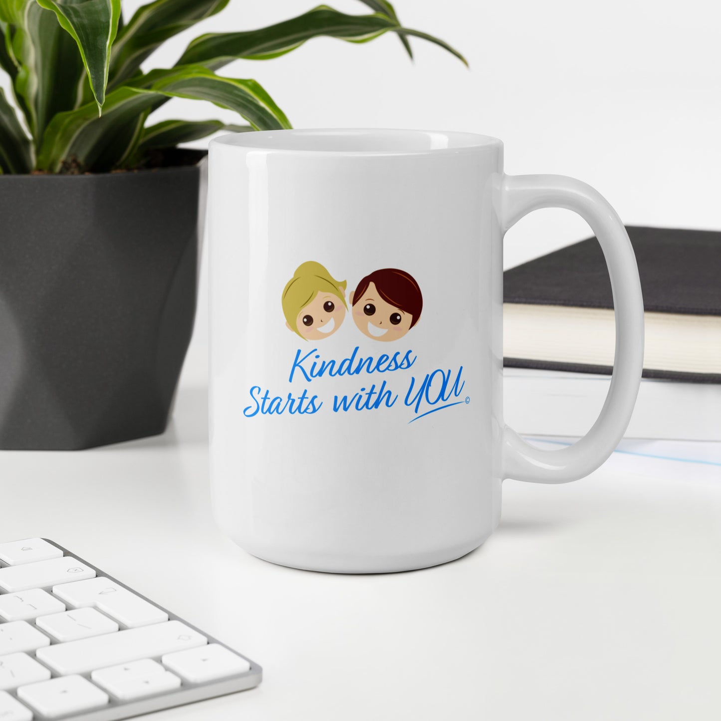 Kindness Starts with You White Glossy Mugs