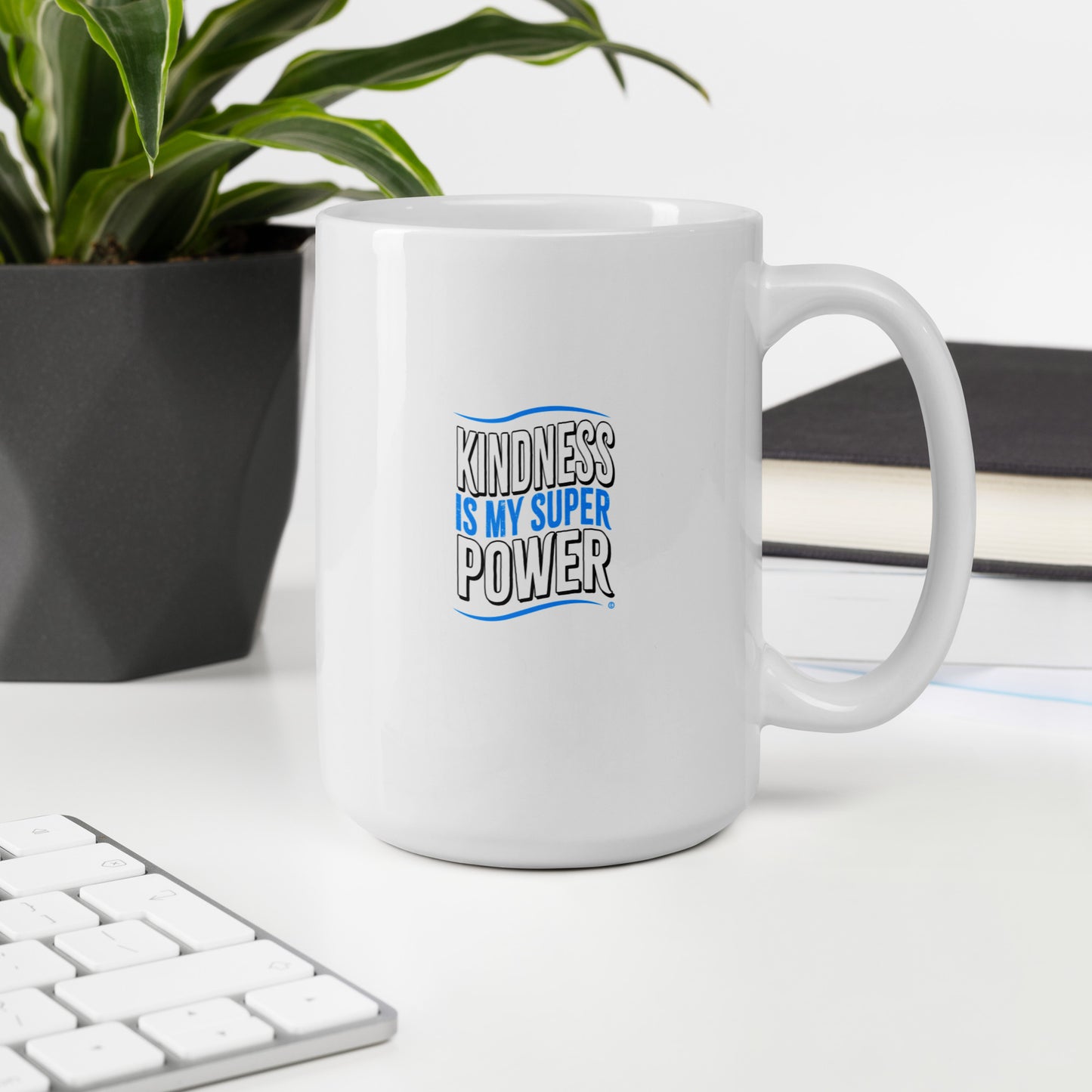 Kindness is my Superpower White Glossy Mugs