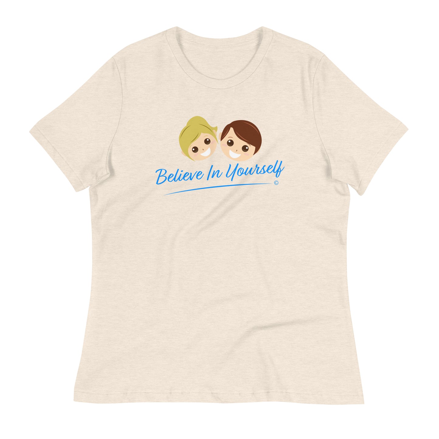 Basic women's tees -Heather Prism Natural
