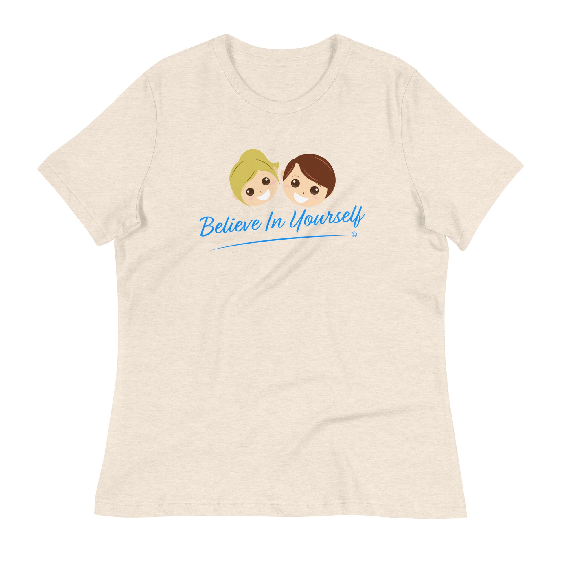 Basic women's tees -Heather Prism Natural