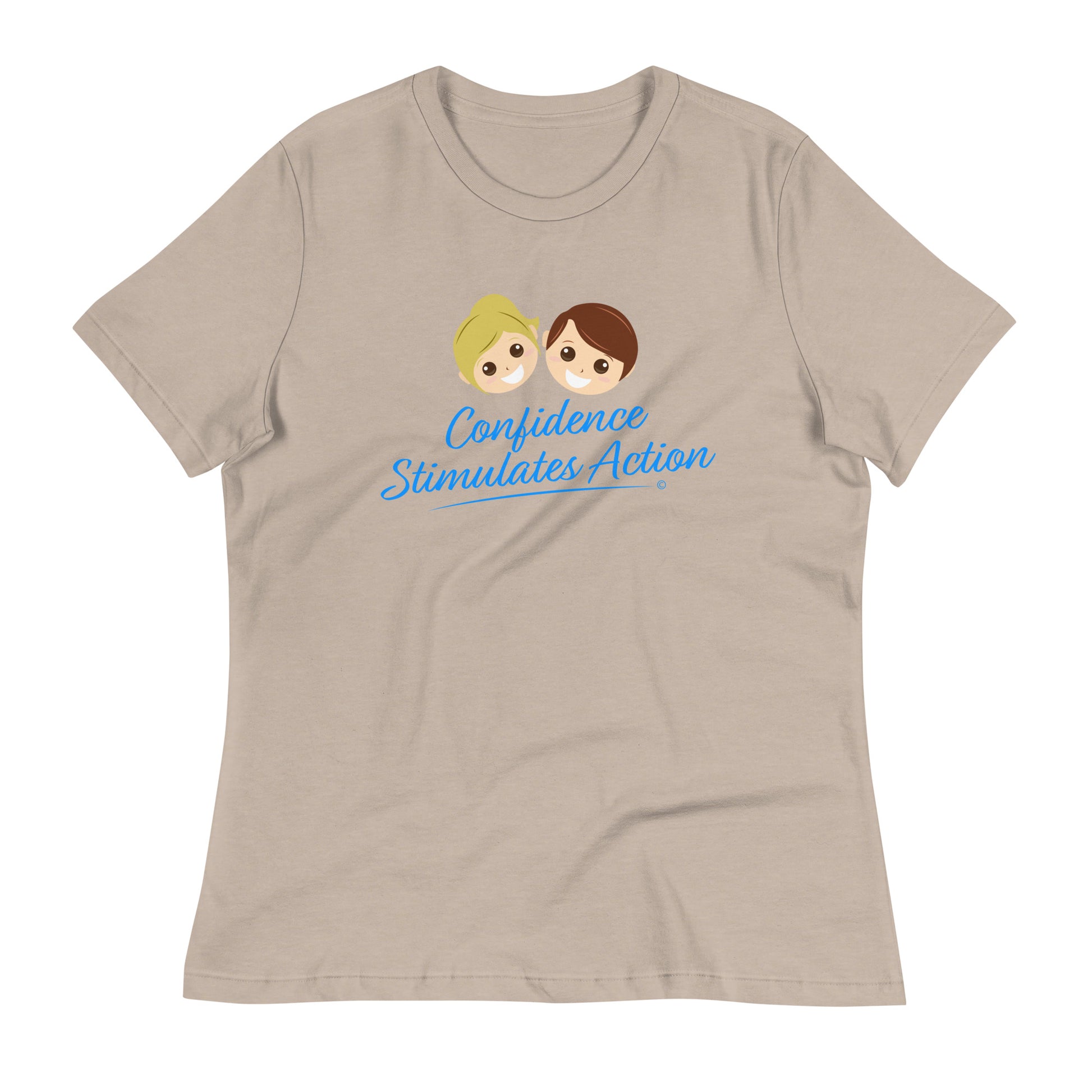 Casual elegance relaxed fit tee -Heather Stone